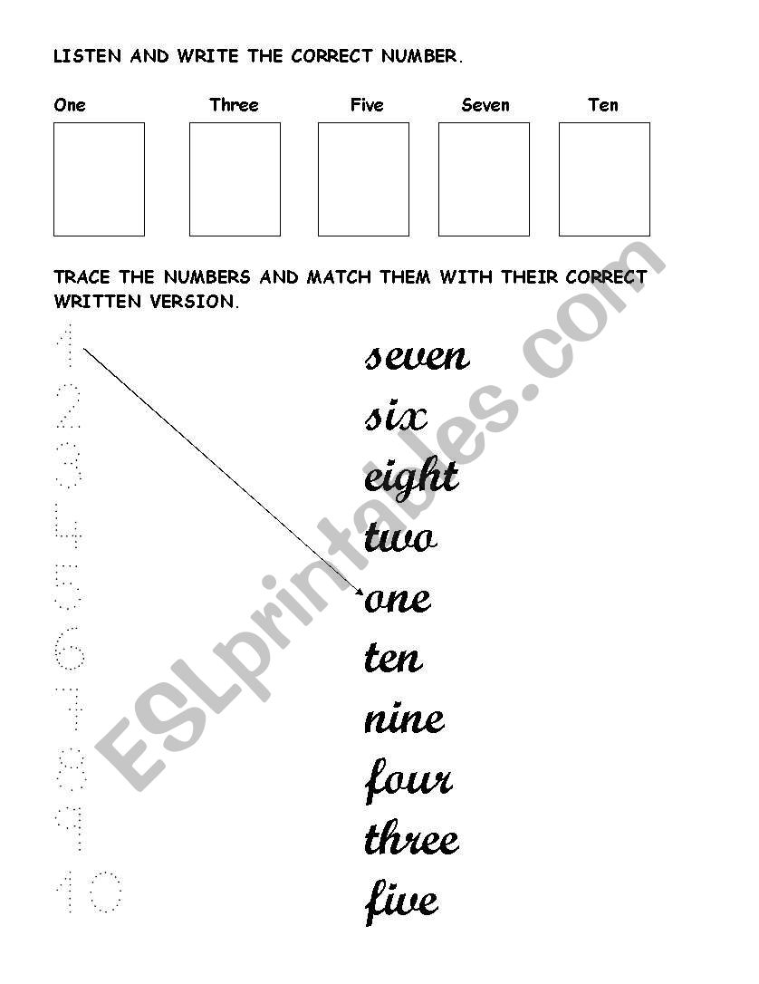 Numbers worksheet