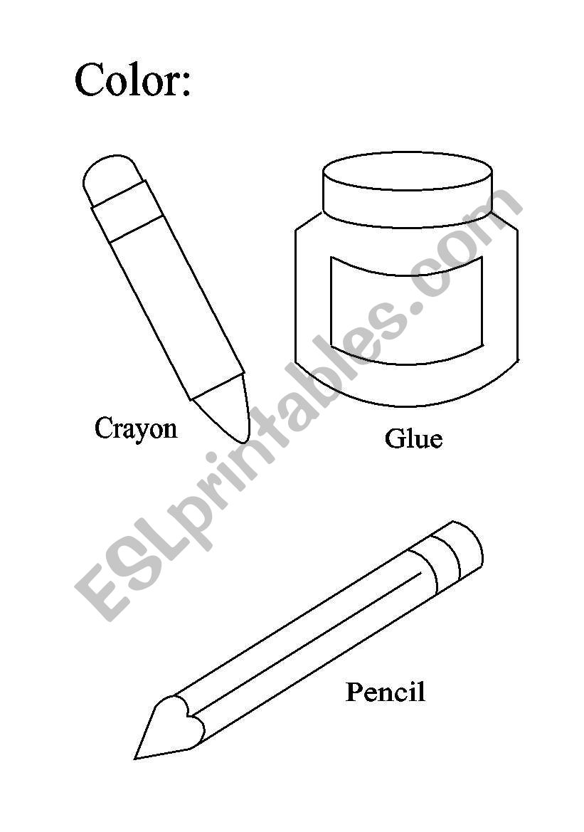 Classroom Objects worksheet