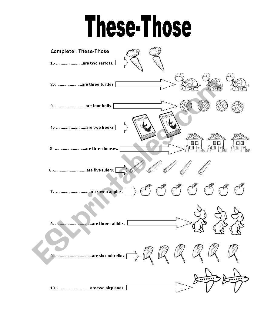 These -Those worksheet