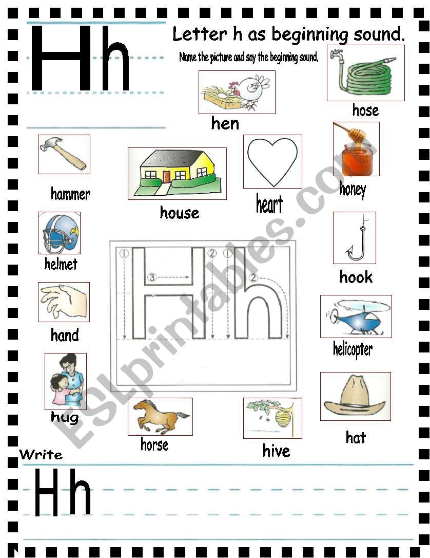 ABC -  letter Hh and sentences