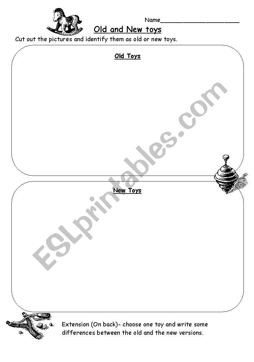old toys worksheet