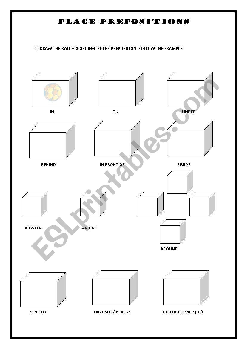 Place prepositions worksheet