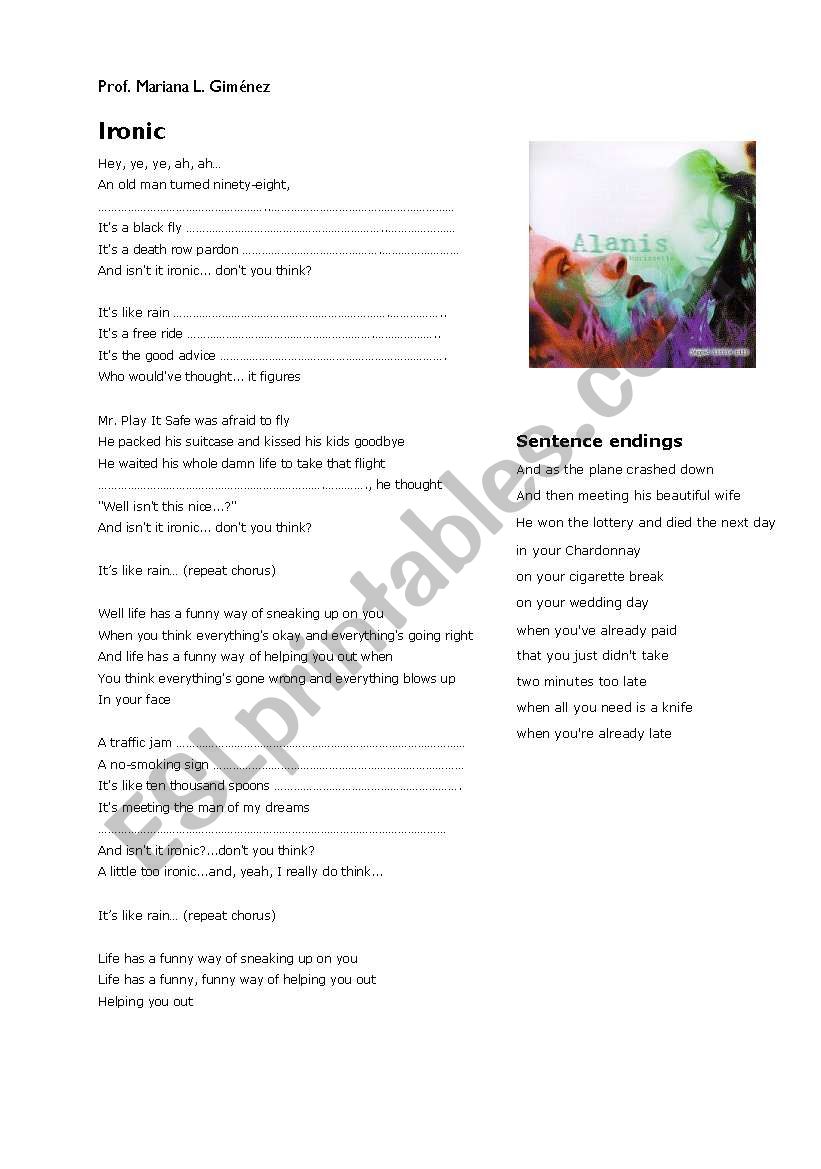 Song Â´IronicÂ´ A. Morissette + Article + MurphyÂ´s Law