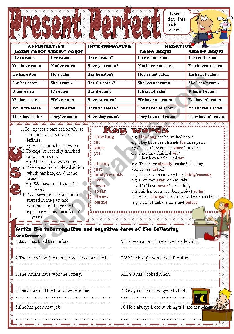 Present Perfect Simple worksheet