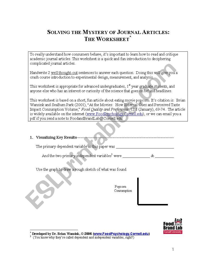 Solve A mystery worksheet