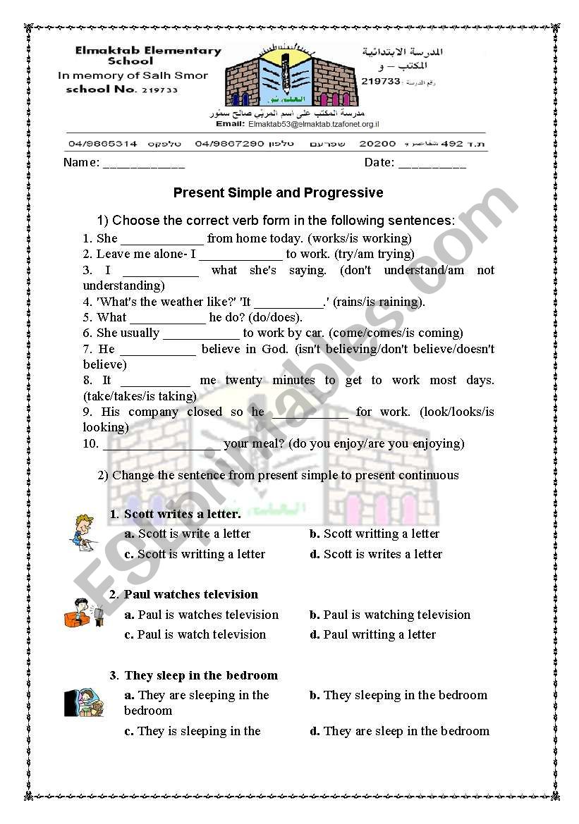 Present simple worksheet