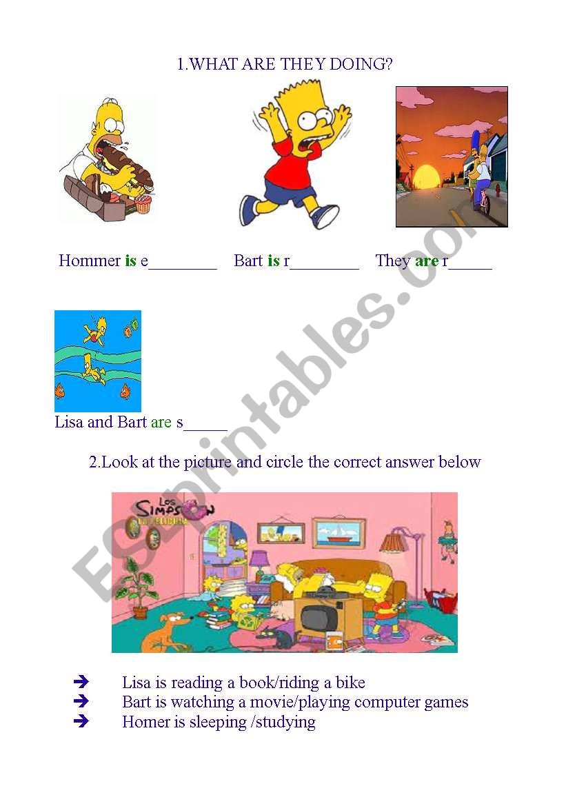 What are they doing? worksheet