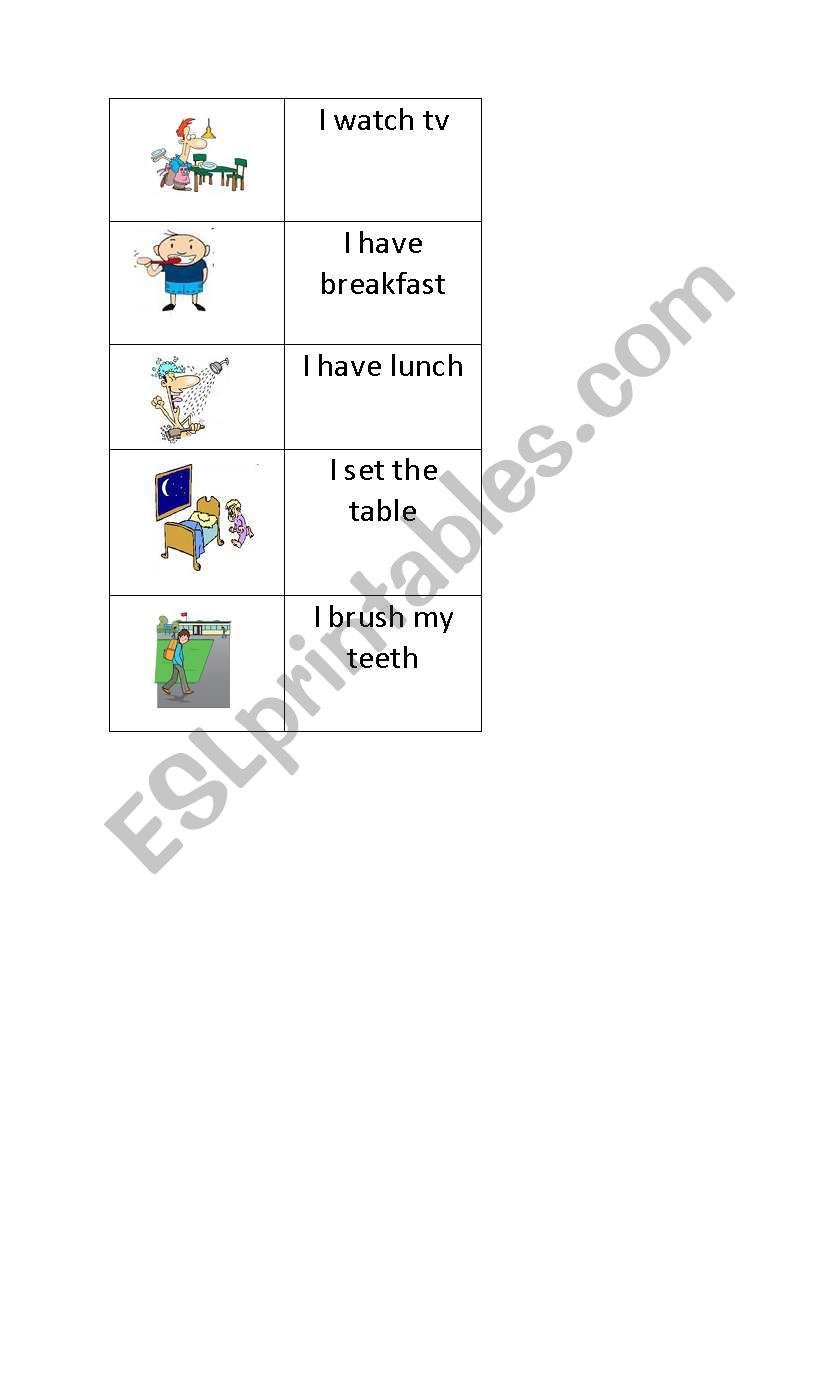 daily routine domino part 1 worksheet