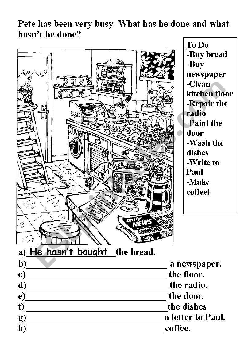 Present Perfect worksheet