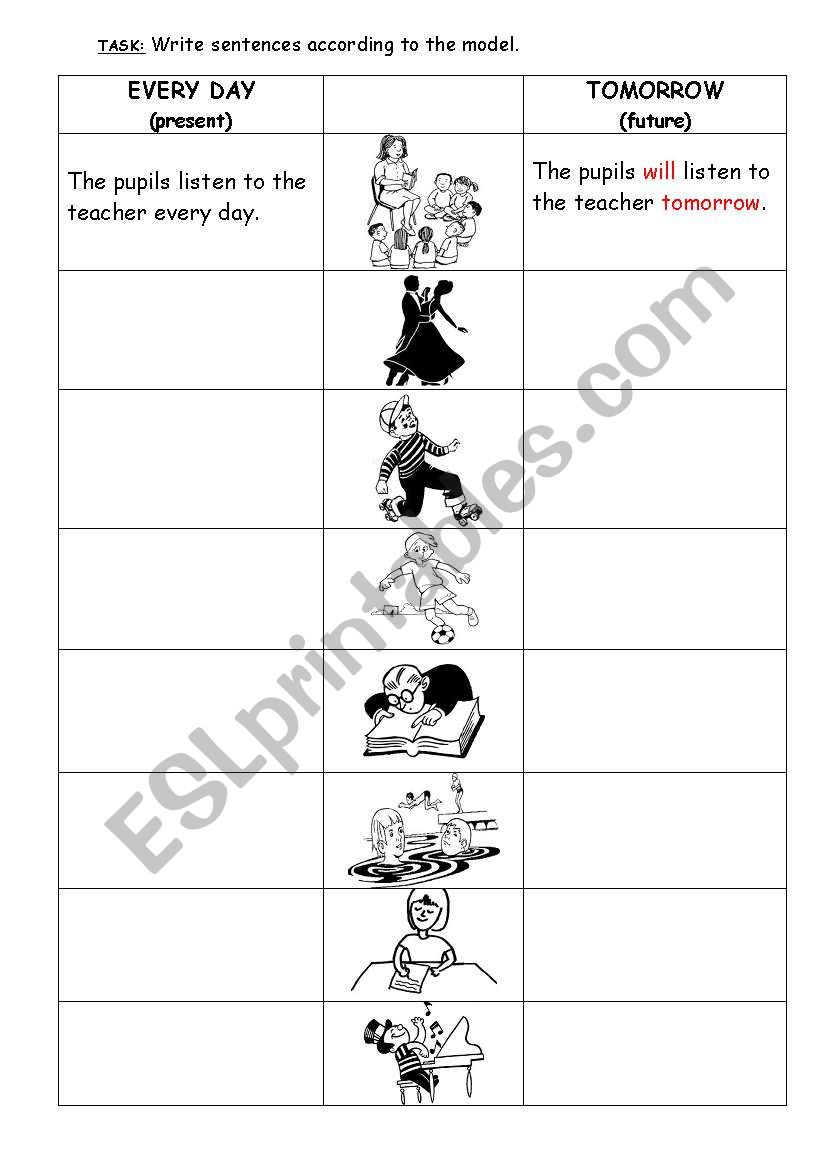 future simple worksheet