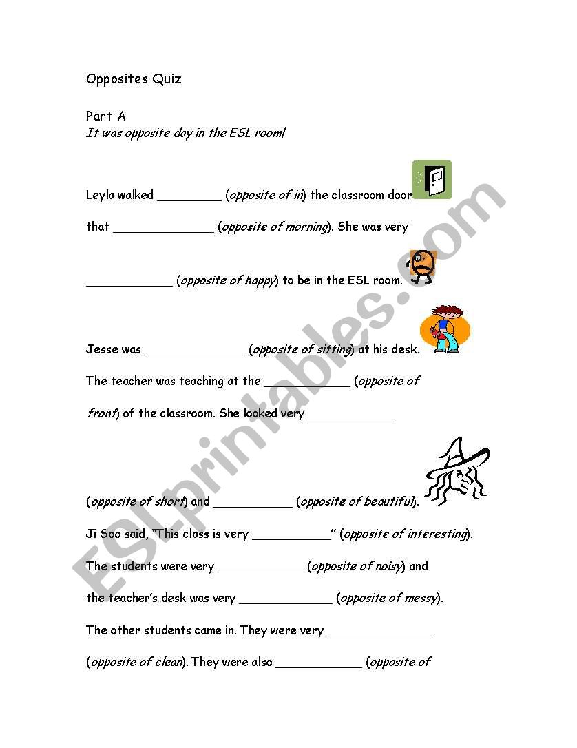 Opposite Day worksheet