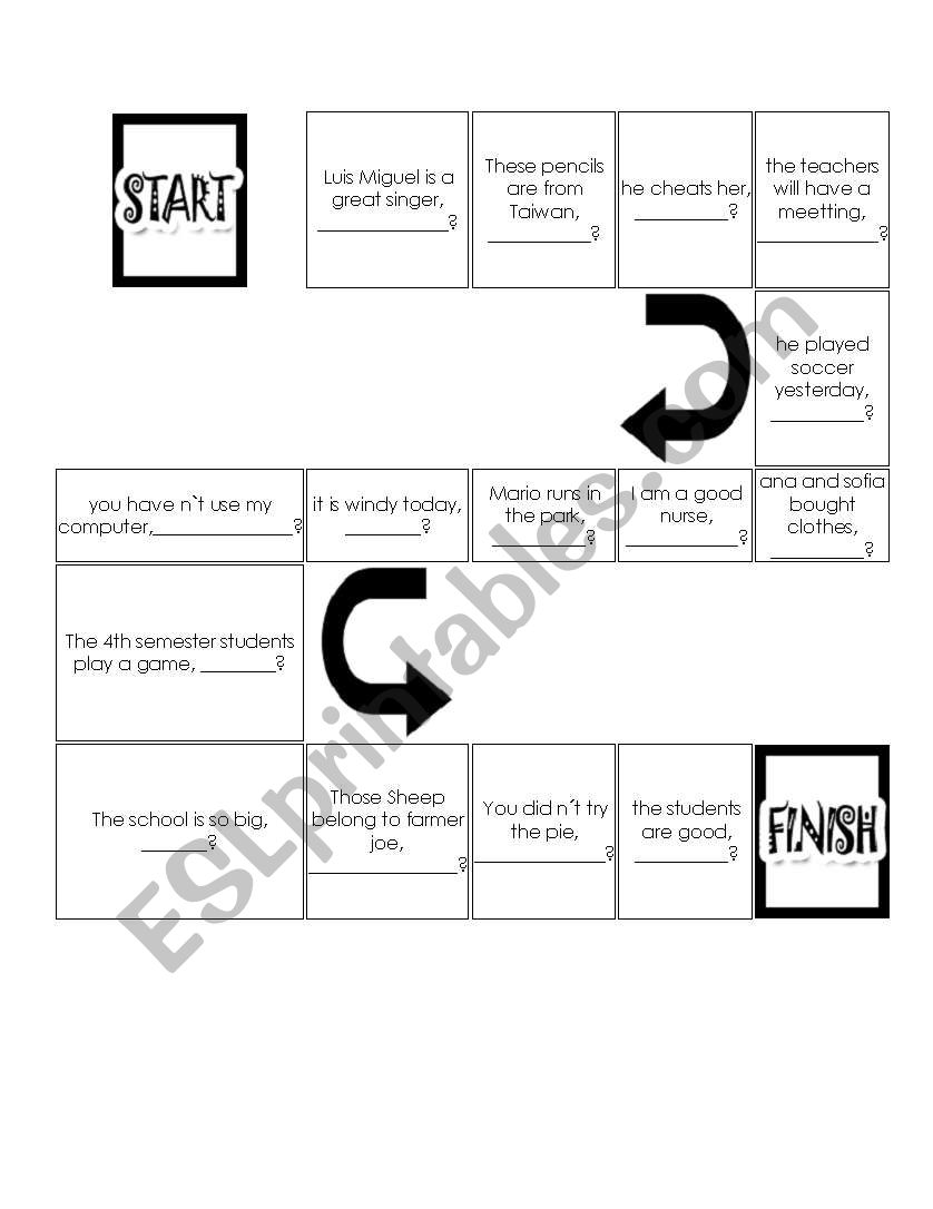 tag questiosns worksheet