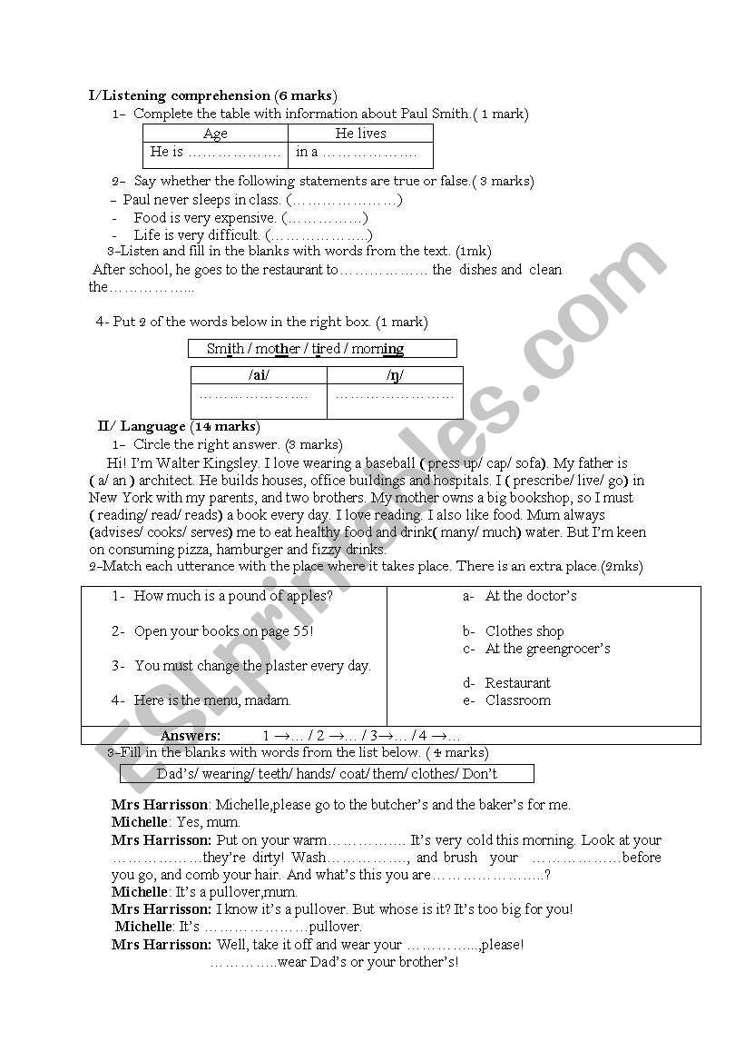 Mid-of-Term Test3 worksheet