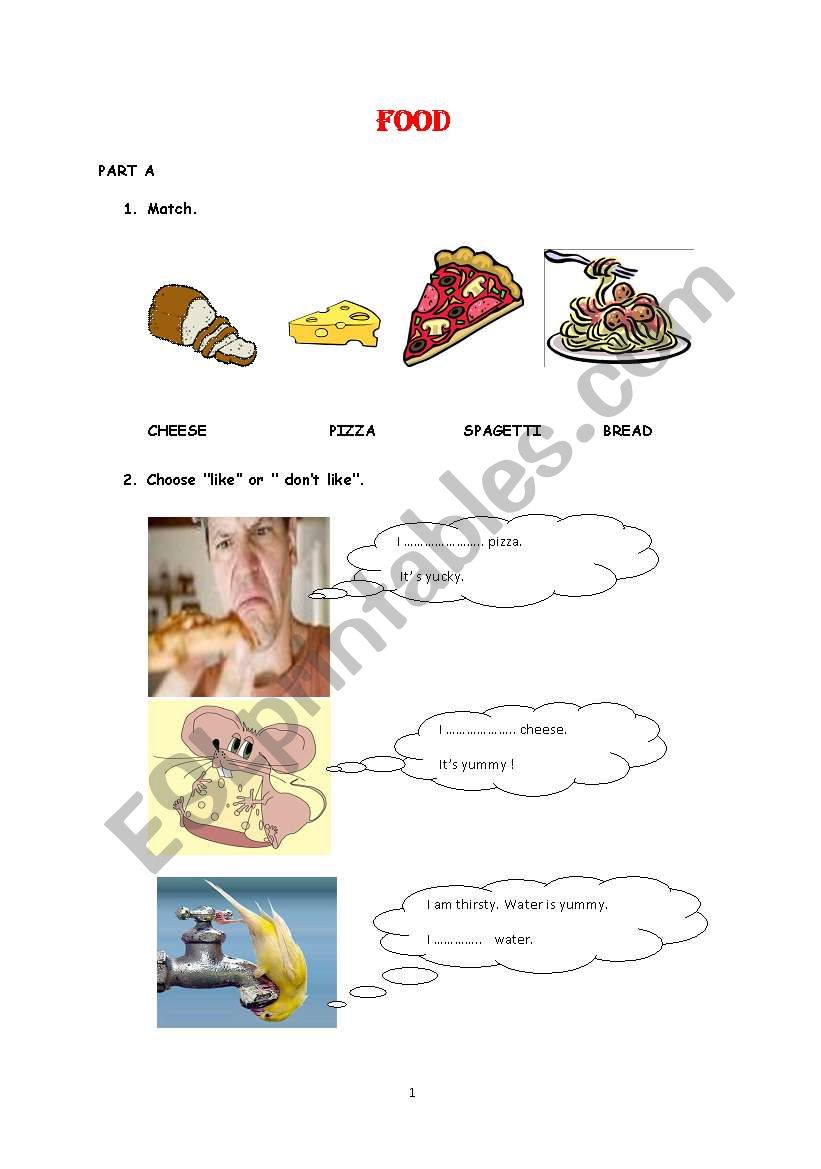 FOOD worksheet