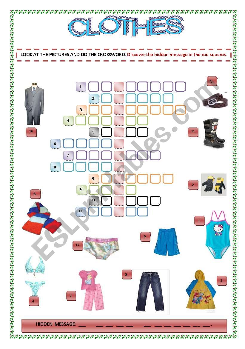 CLOTHES worksheet