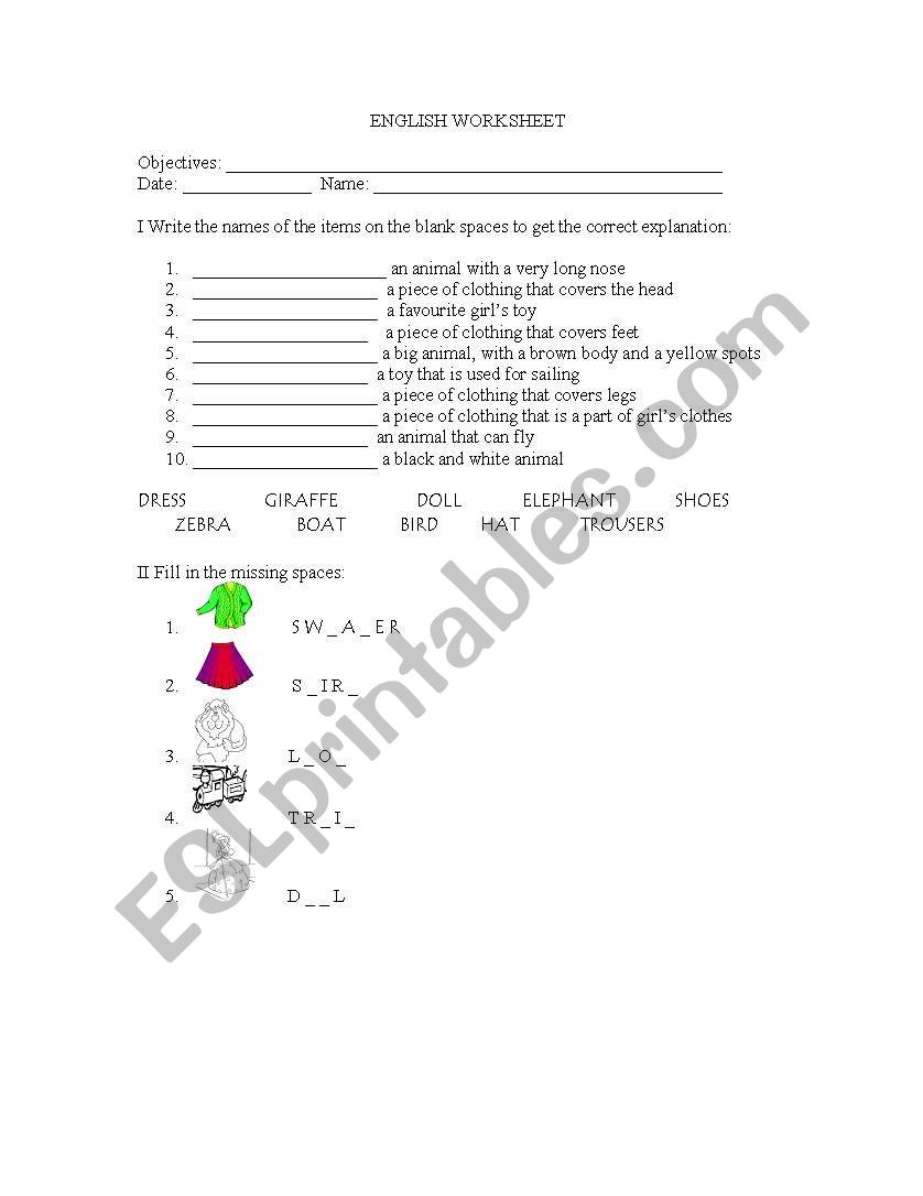3 units in 1 worksheet