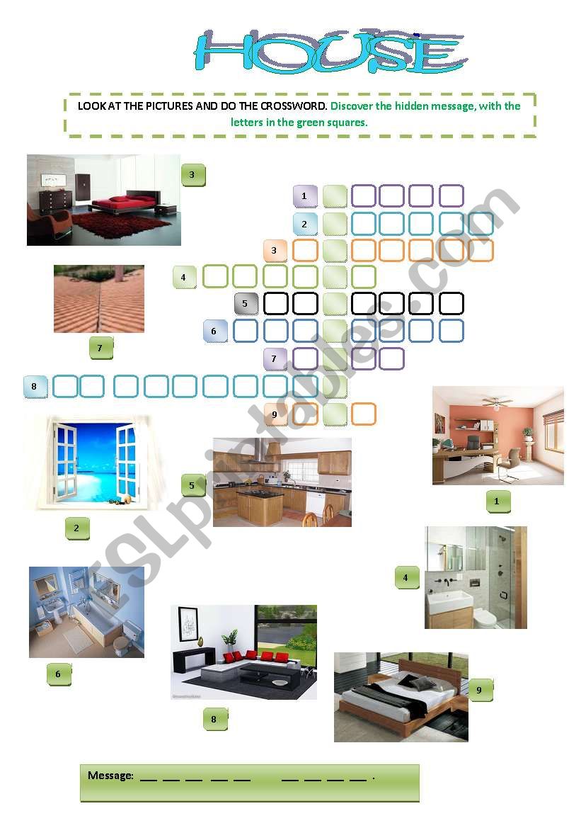 PARTS OF THE HOUSE worksheet