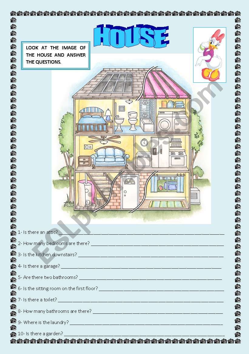 THE HOUSE worksheet