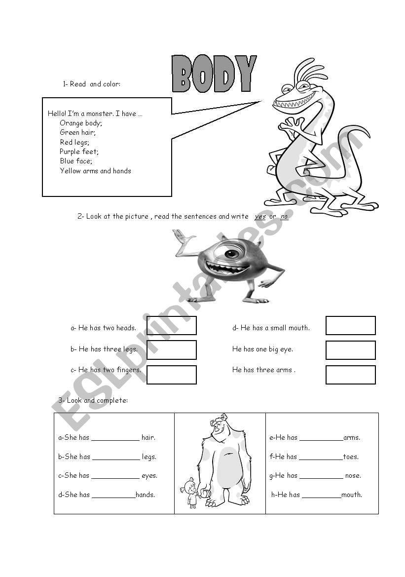 Body worksheet