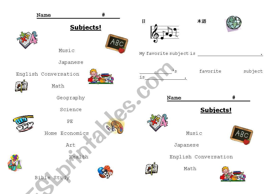 Quick subject review worksheet