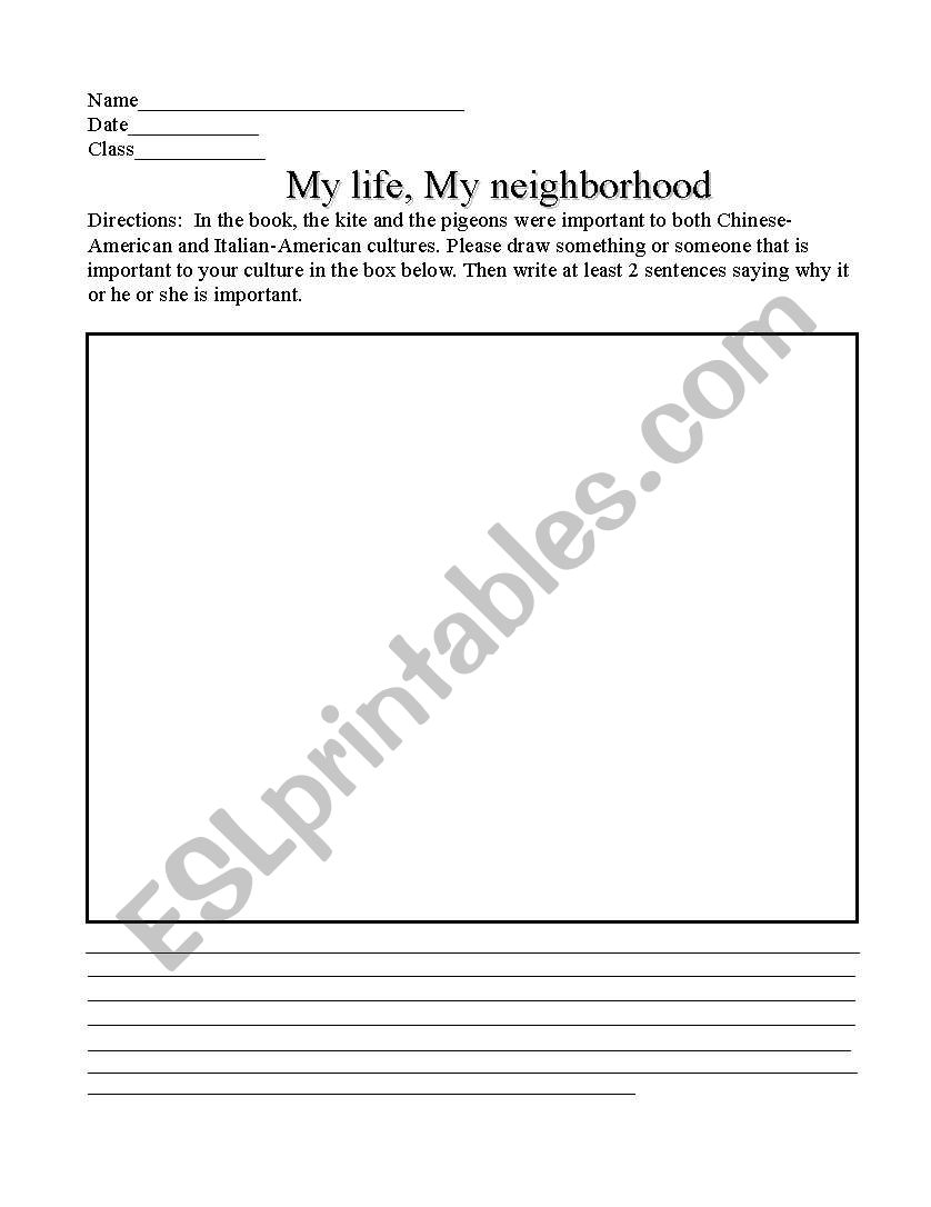 Sharing cultural traditions worksheet