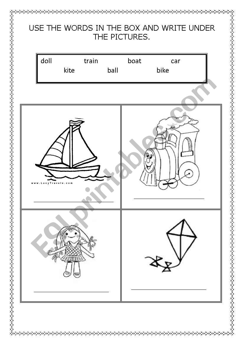 TOYS worksheet