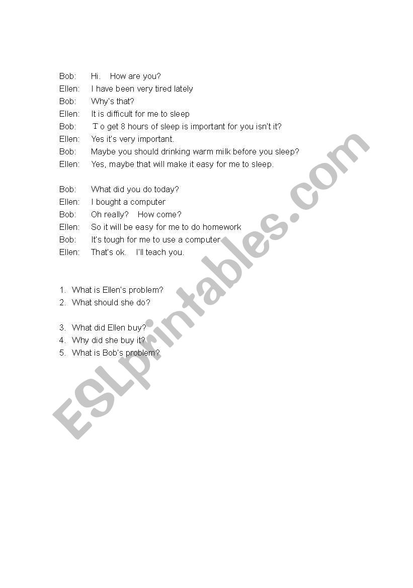 Bob Interview worksheet