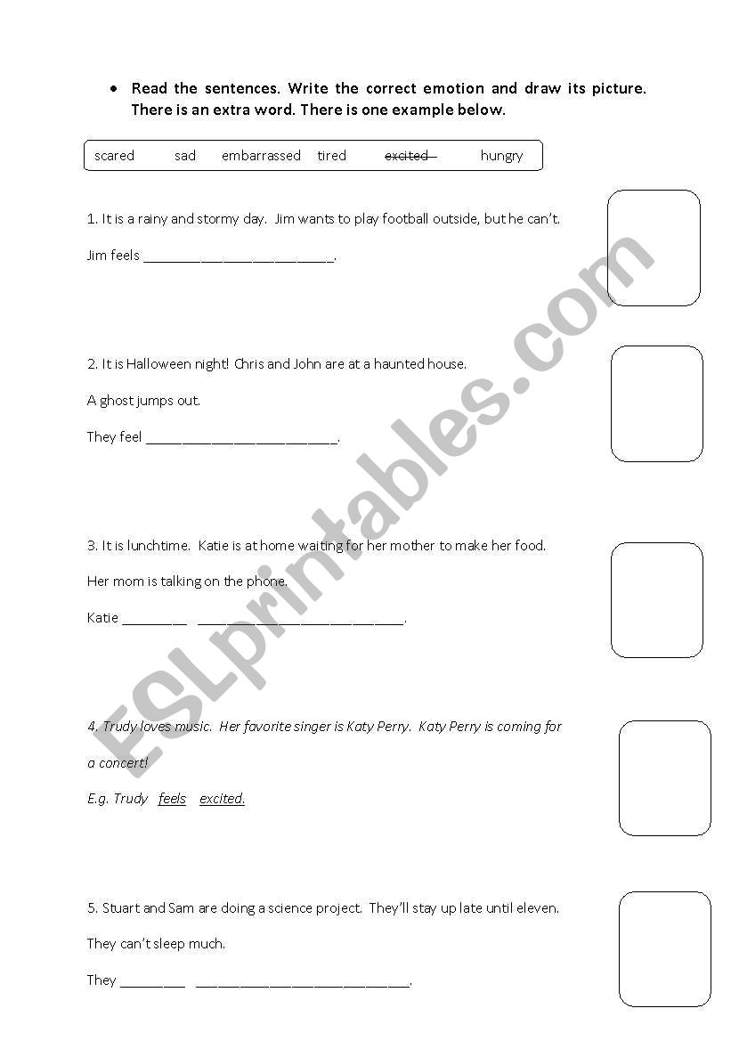 Feelings worksheet