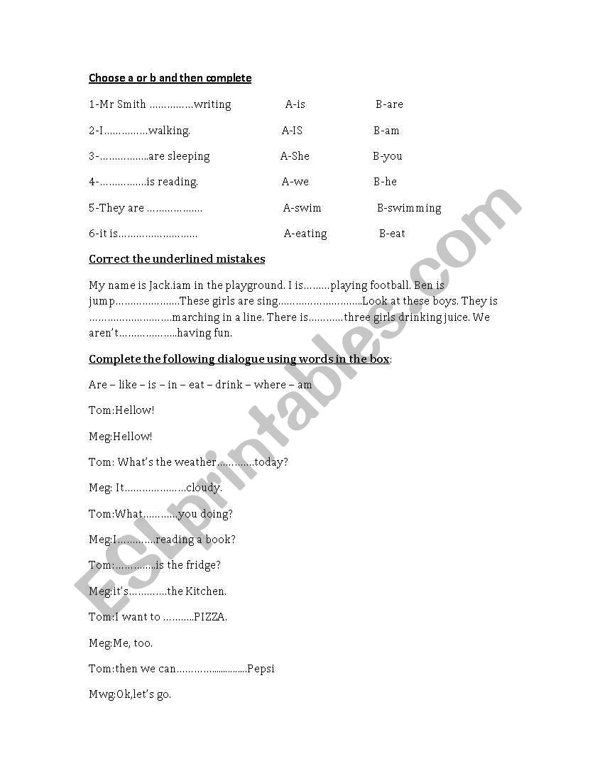 grammer exercises worksheet