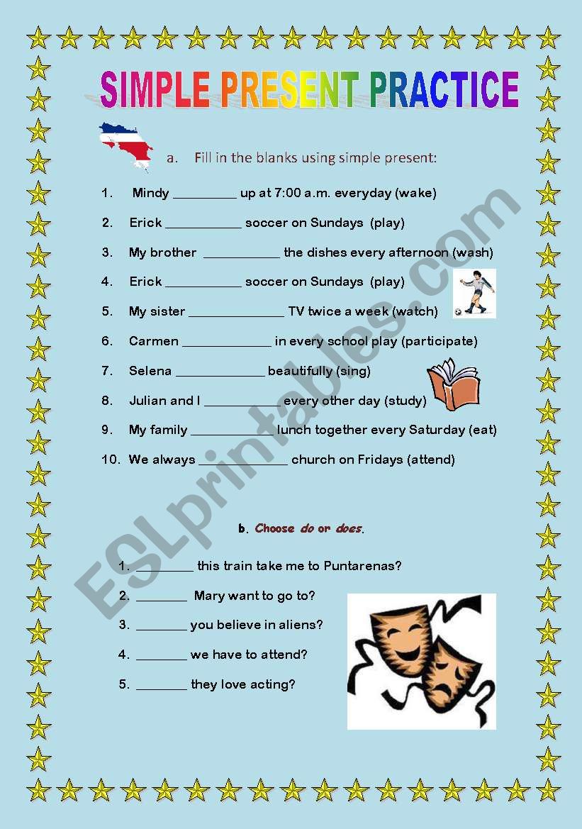 present simple practice worksheet