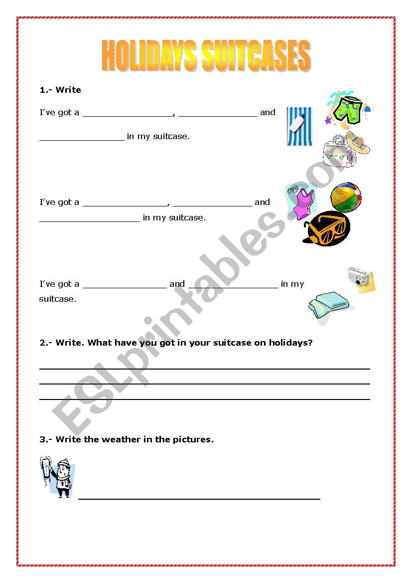 HOLIDAYS worksheet