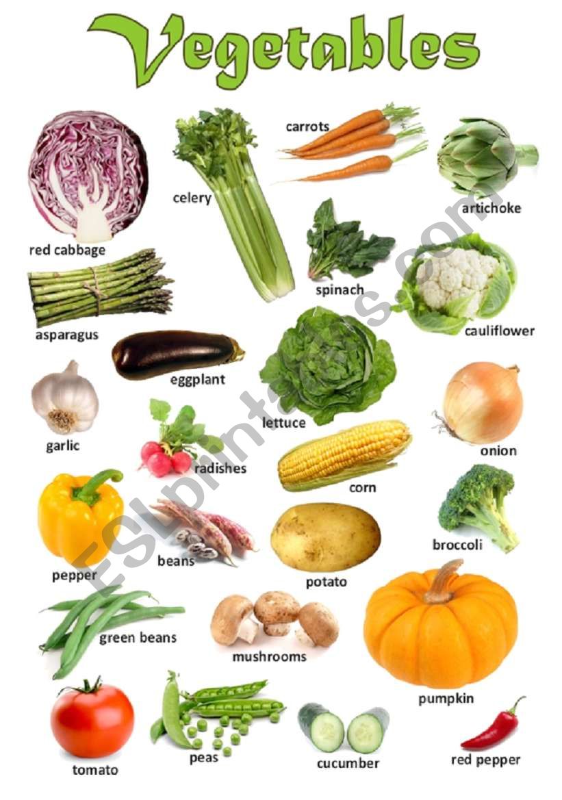 Vegetables - Poster worksheet