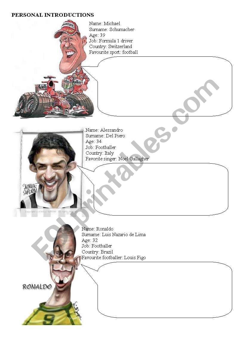 SportsmenÂ´s Personal Introductions