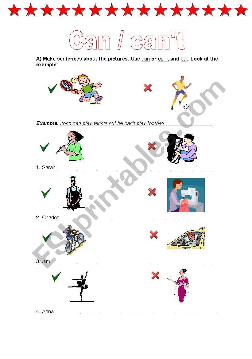 Modal verb: can worksheet