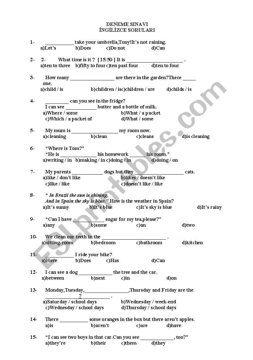 snav worksheet