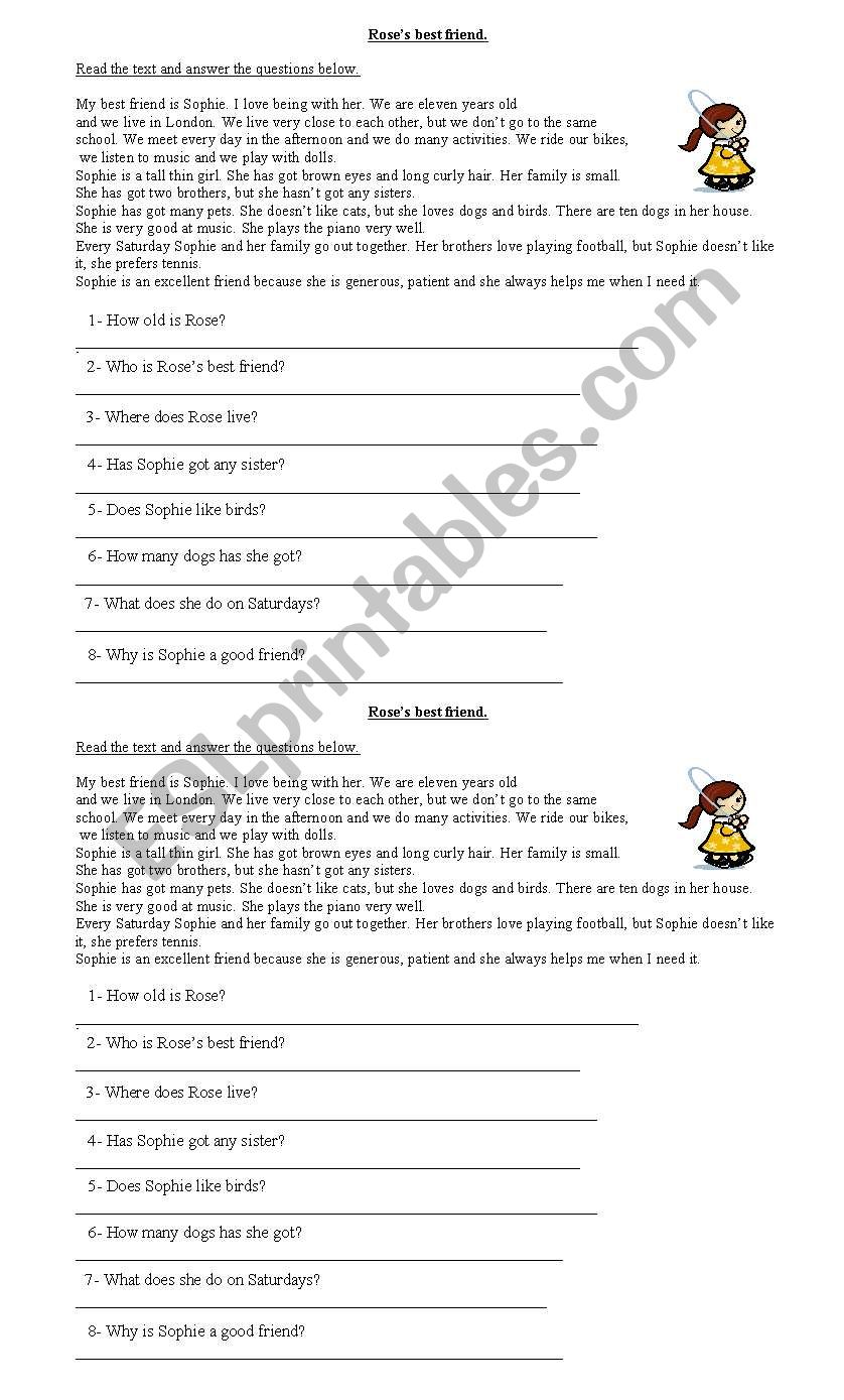 texto simple present worksheet