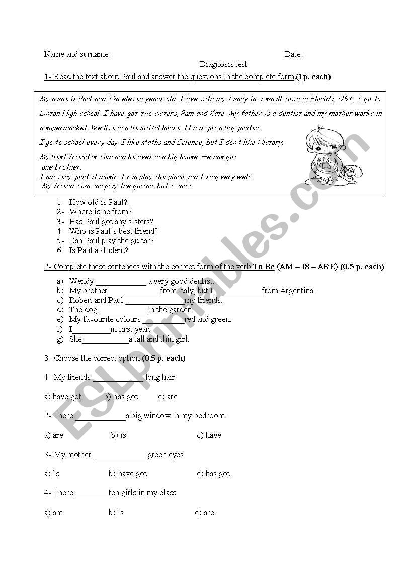 test simple present worksheet