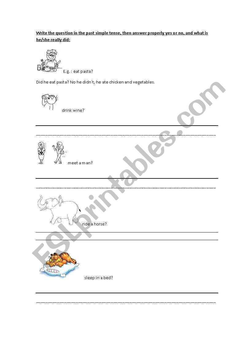 Past simple tense exercise worksheet