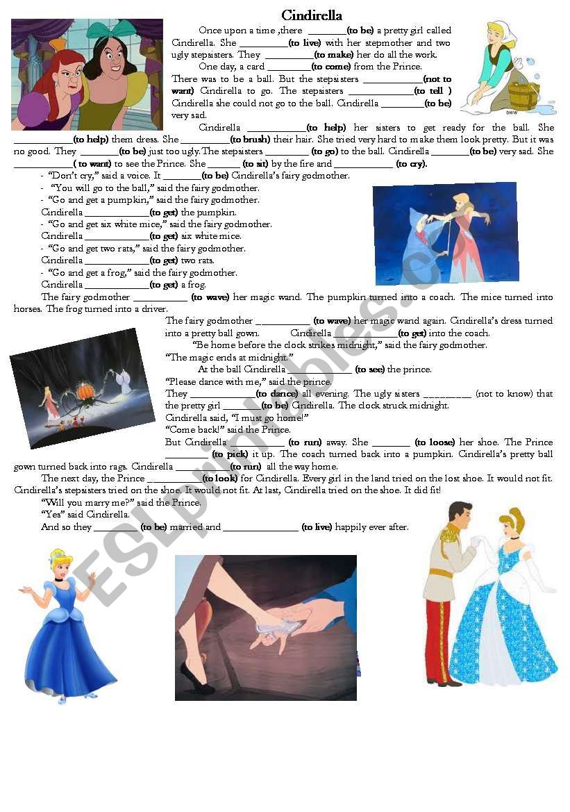 Cinderella, Past Simple worksheet
