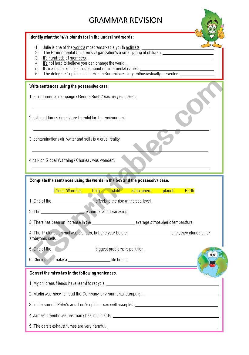 Environment worksheet