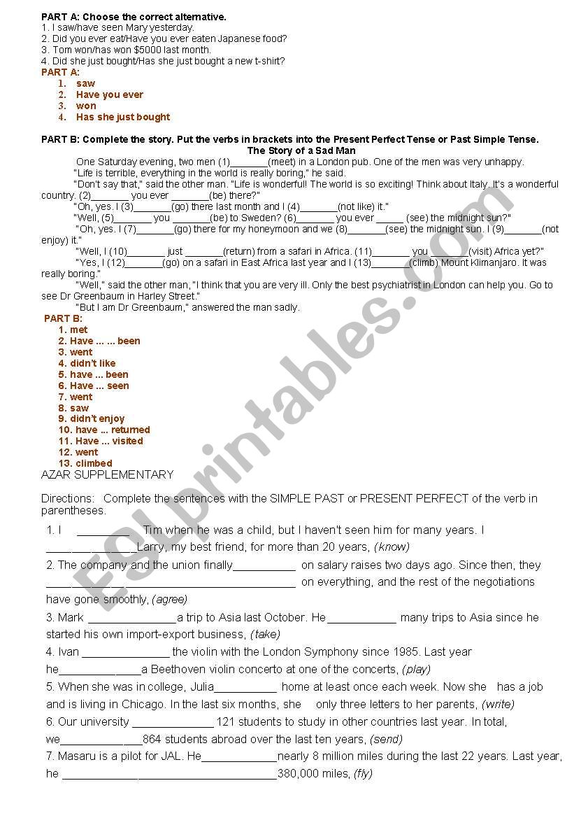 present perfect or the present perfect continuous 