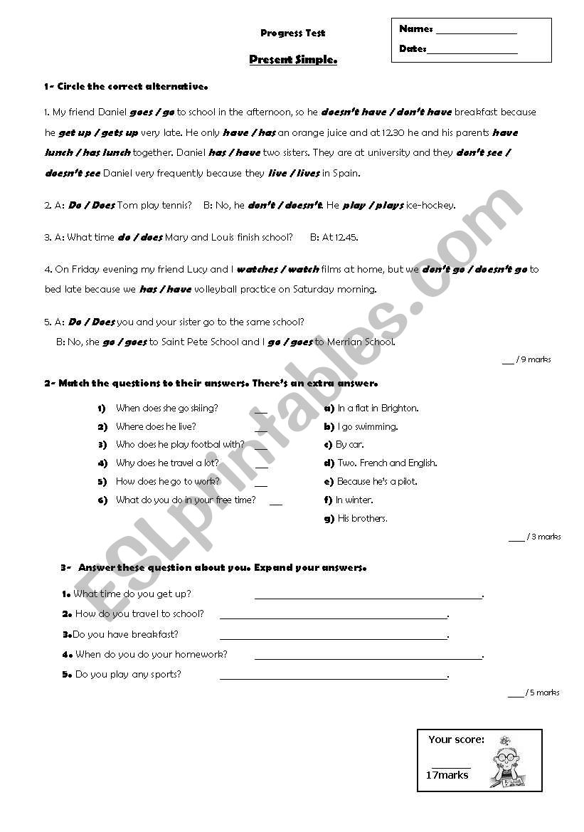 Simple Present - Routine worksheet