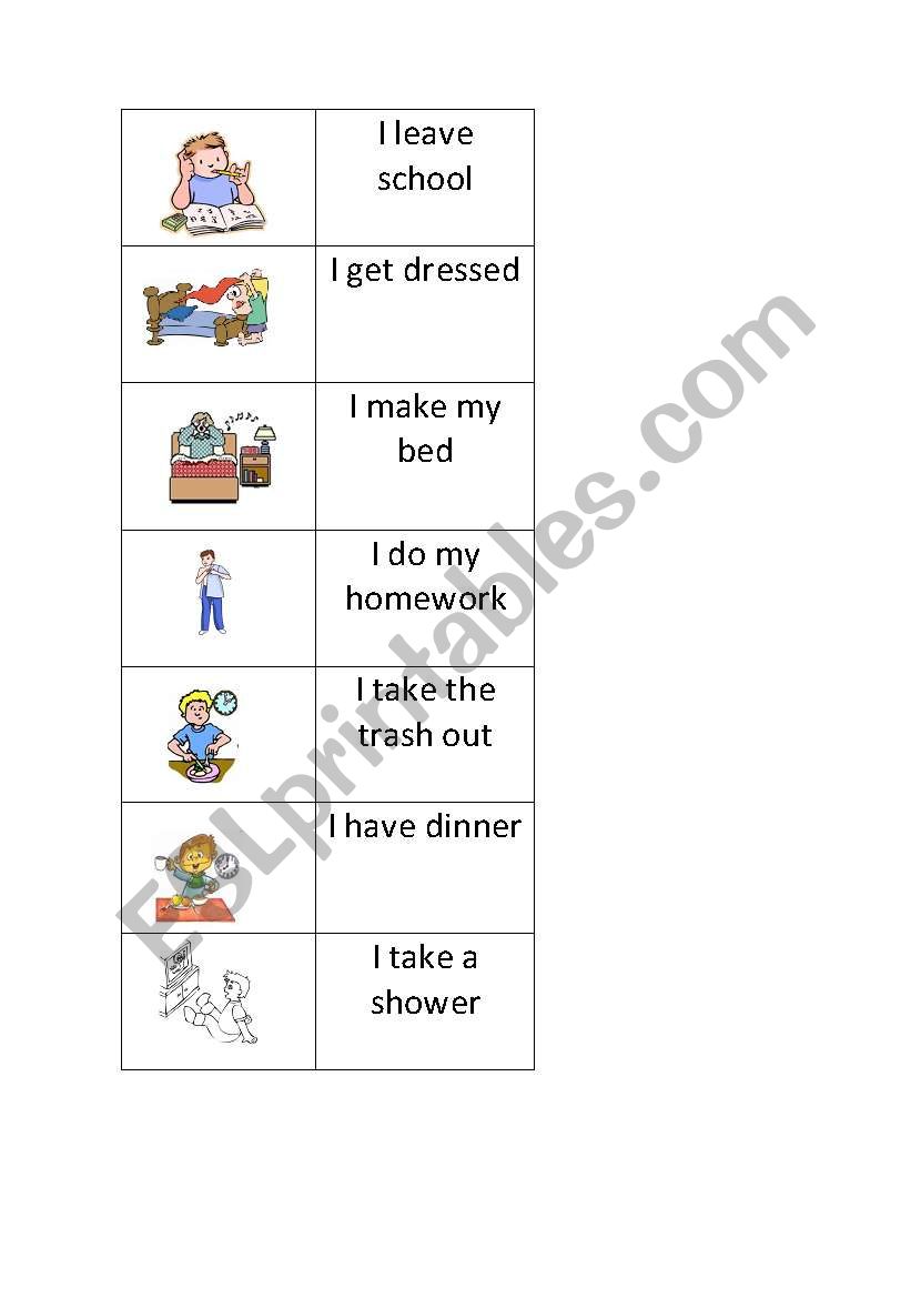 daily routine domino part 2 worksheet