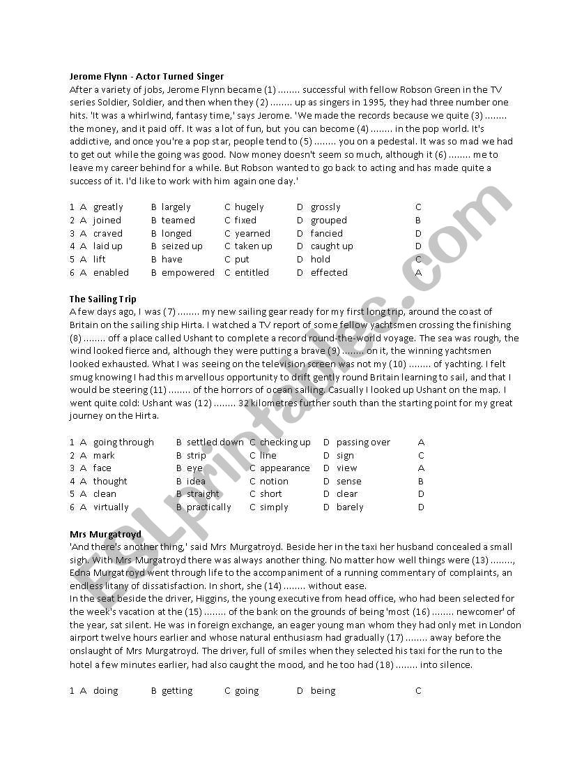 comprehension  worksheet