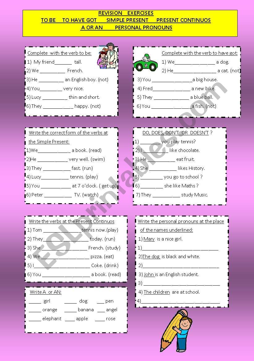 REVISION  EXERCISES worksheet