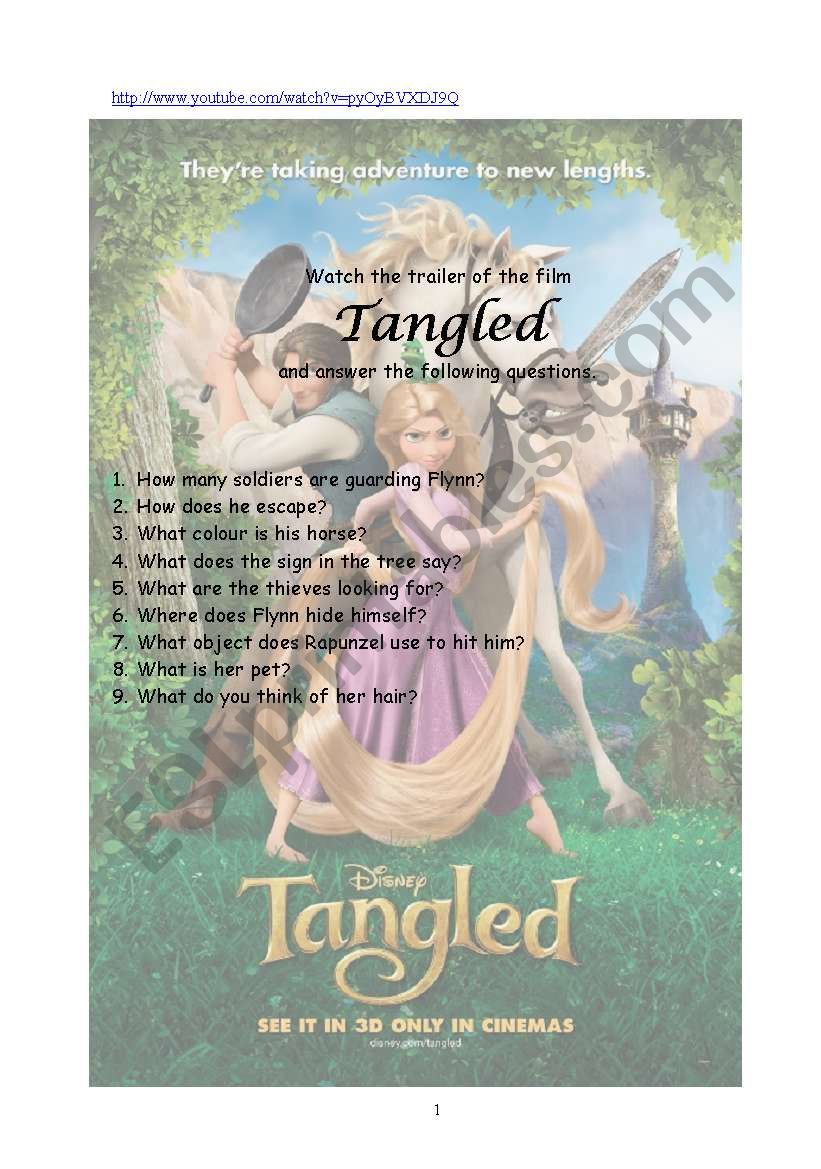 Tangled Trailer worksheet