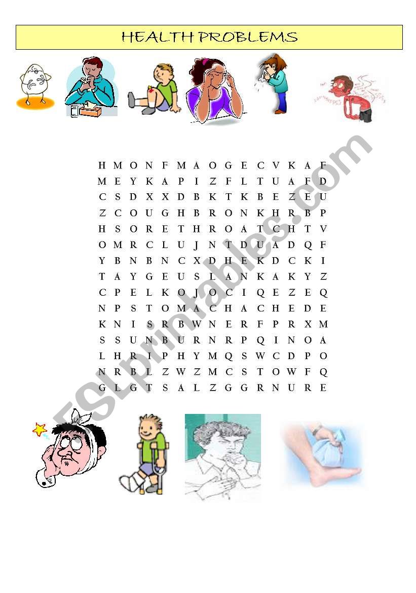 Health problems worksheet