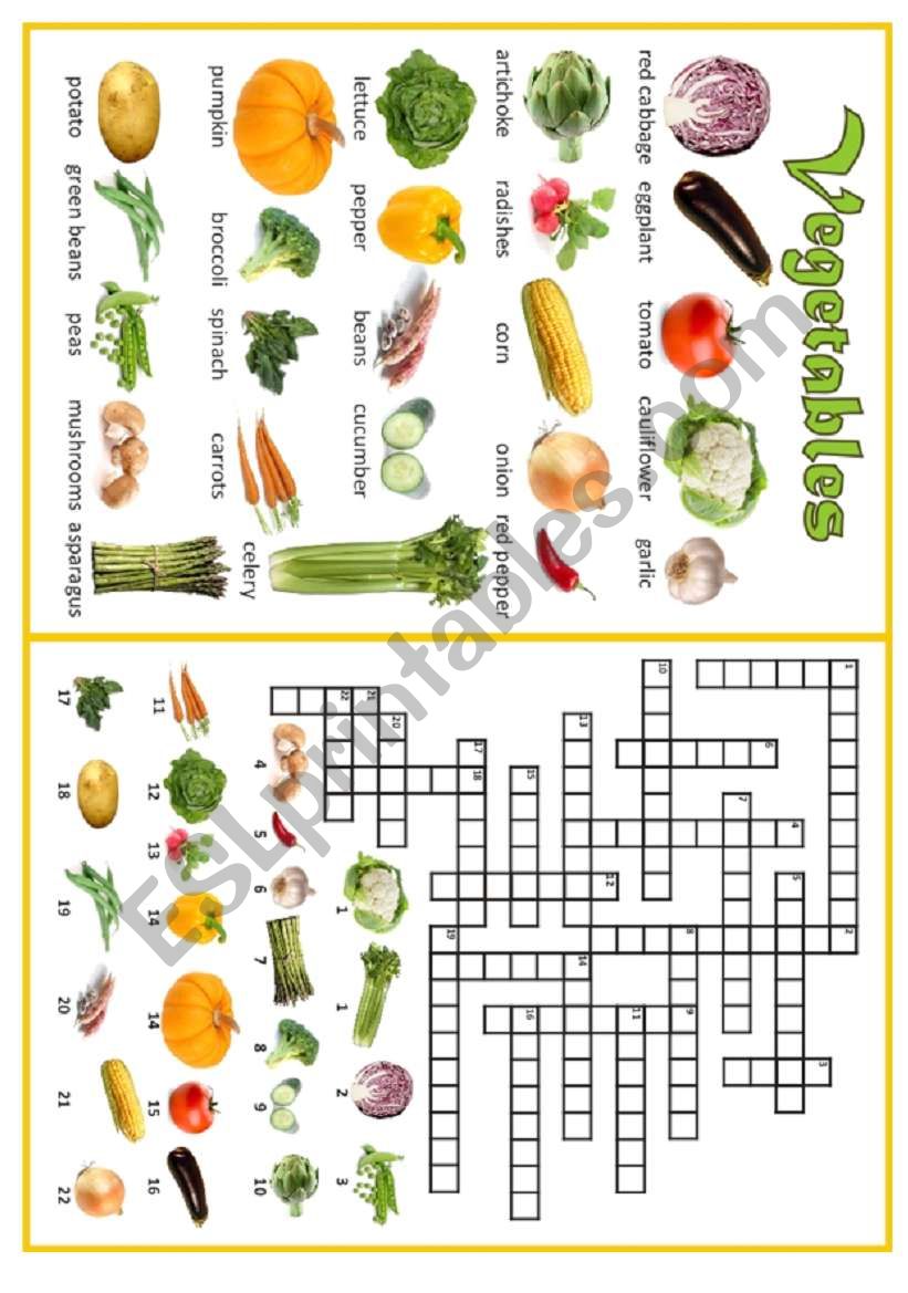 VEGETABLES worksheet