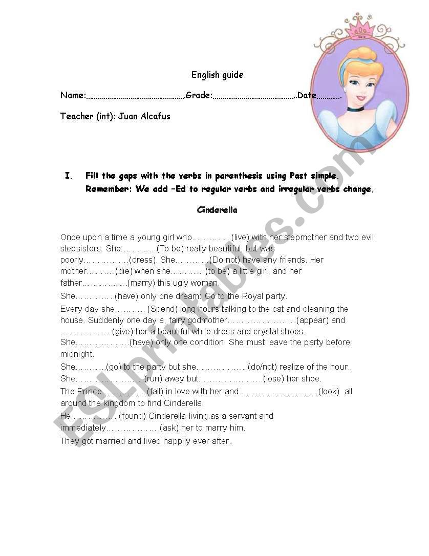 Cinderella worksheet