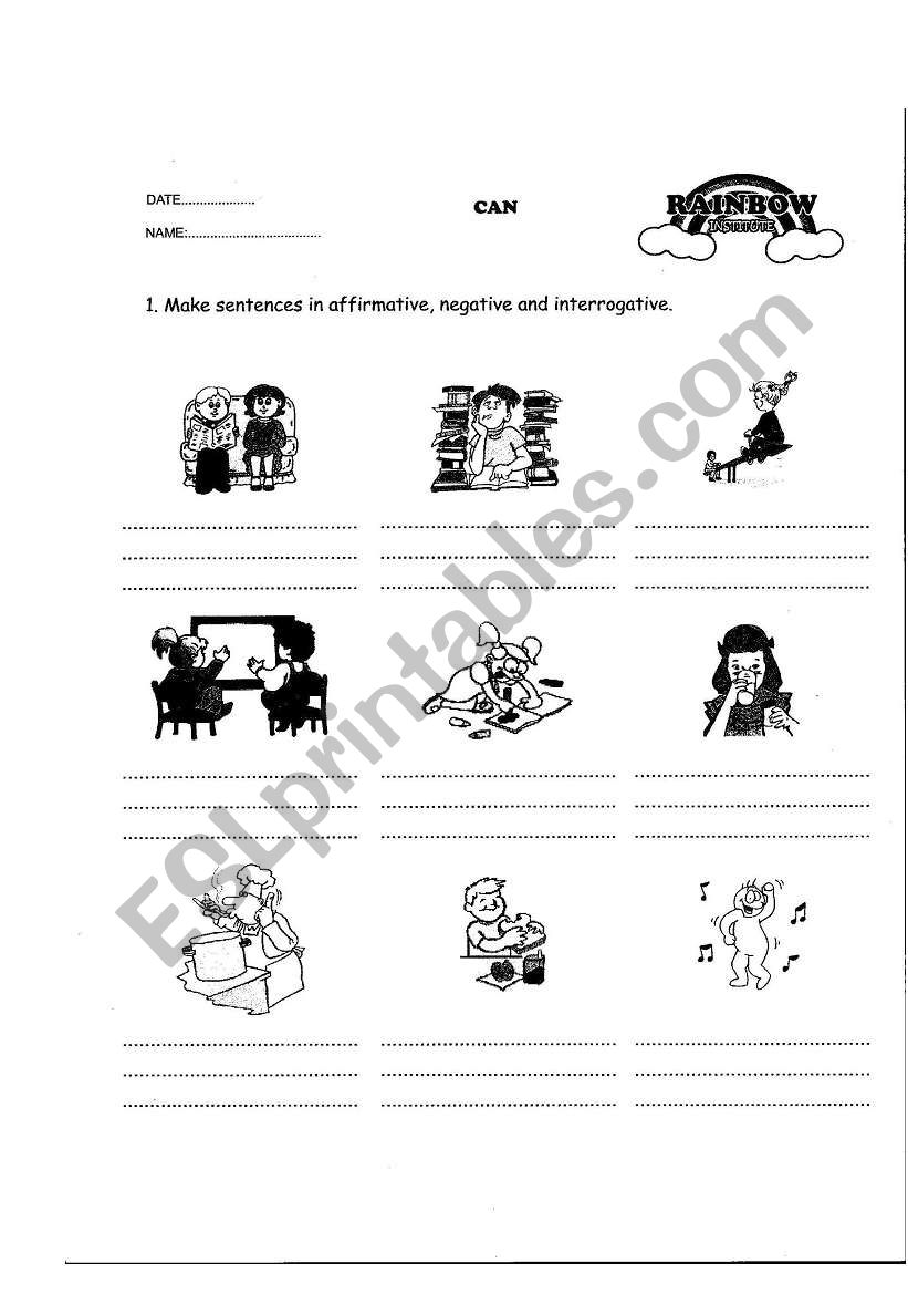 can worksheet